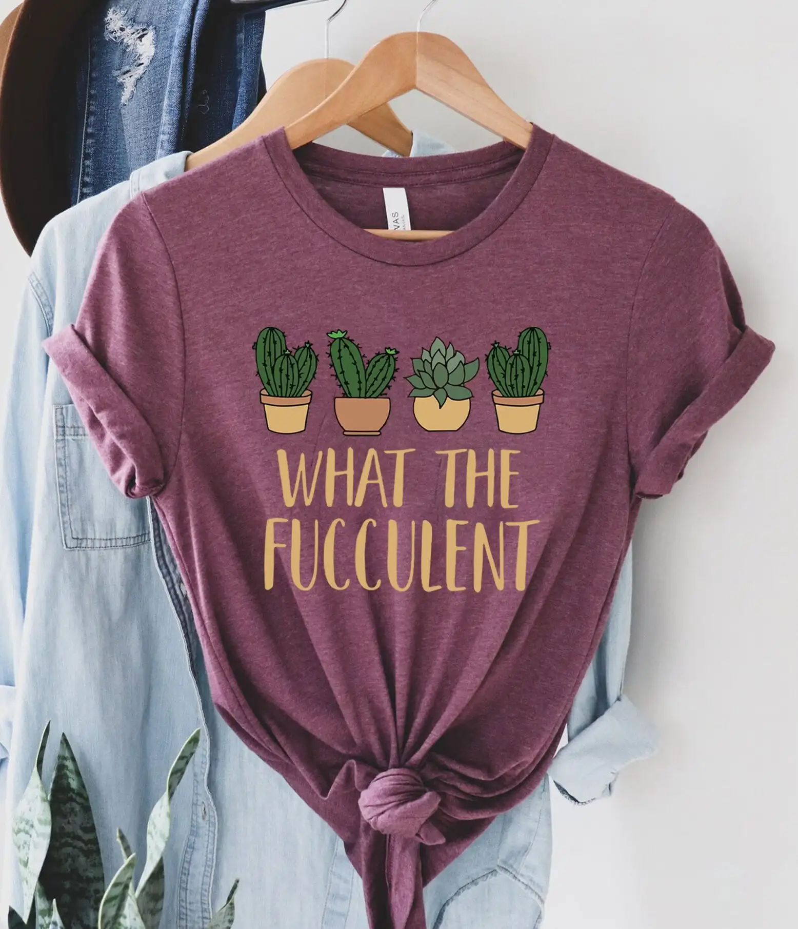 What The Fucculent T Shirt Succulent Plant Lover Funny