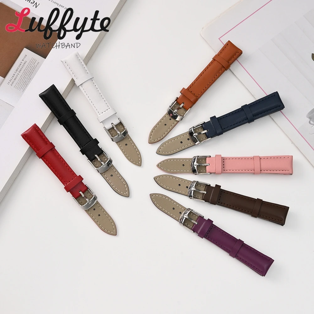 Деловой мягкий кожаный ремешок, аксессуары для часов, универсальный сменный ремешок для часов 16 мм, 18 мм, 20 мм, 22 мм