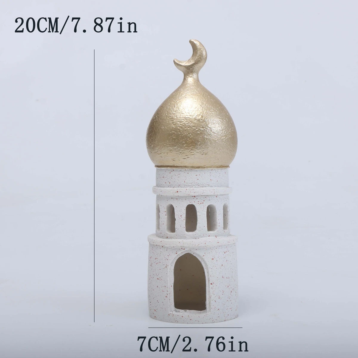 Golden Roof White Walls Sculpture Arabic Style Resin Castle Architectural Ornament Islamic Sculpture Home Decoration Gift