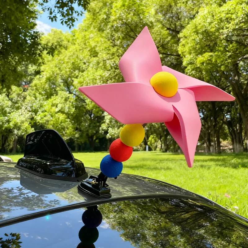 High Appearance Car Roof Windmill Decoration Windmill Pendant Rear Ornament Sticker Doll Toy Vehicle Small Decor Accessories