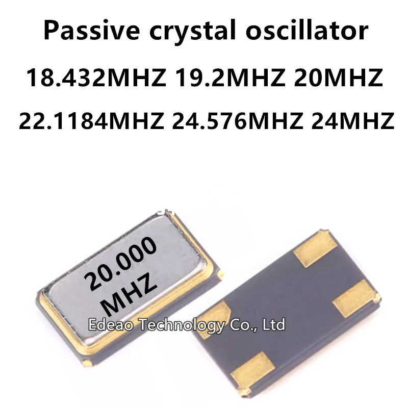 10 ~ 100 pz/lotto nuovo oscillatore a cristallo passivo 5032 4pin 5.0*3.2 18.432MHZ 19.2MHZ 20MHZ 22.1184MHZ 24.576MHZ 24MHZ 20.000 24.000