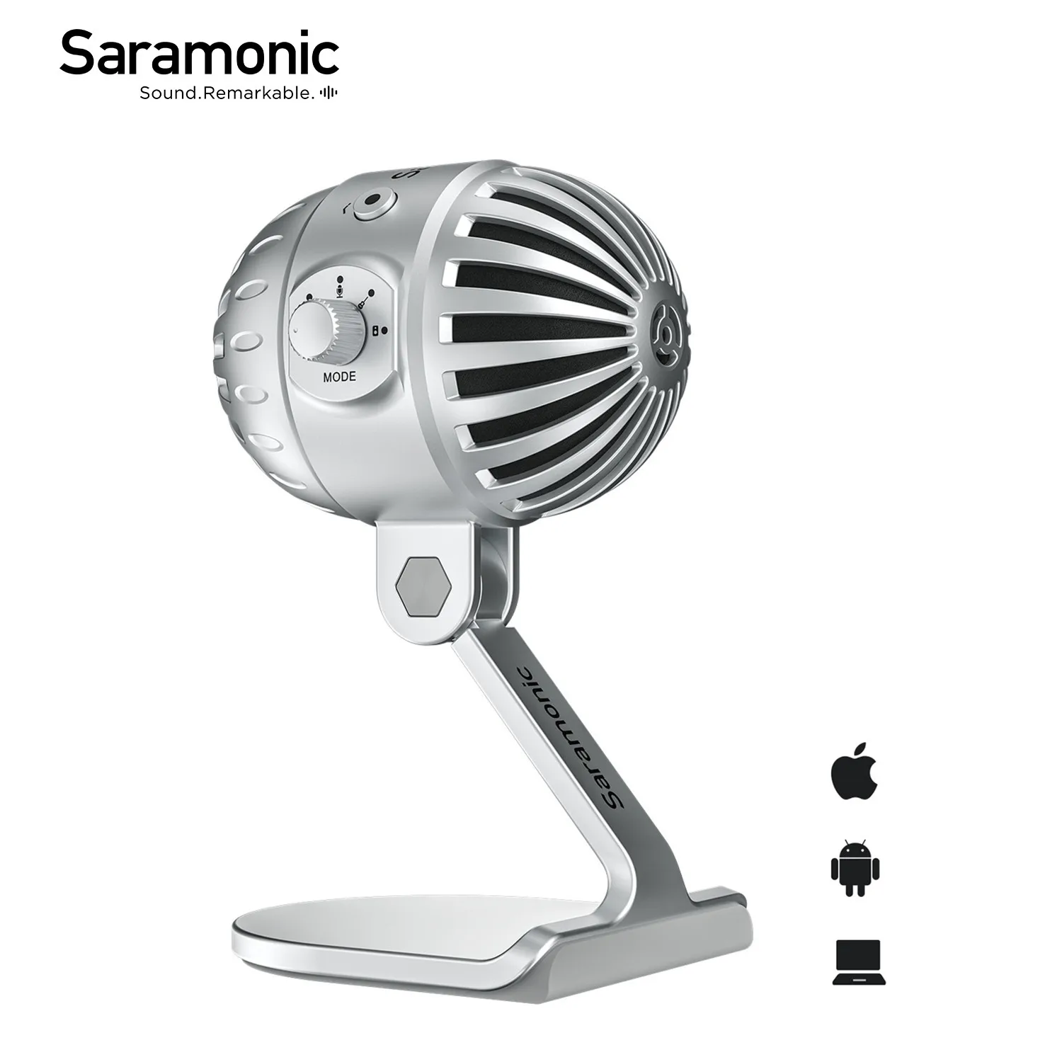 

Saramonic SmartMic MTV550 Cardioid Desktop Studio USB Microphone for PC Computer Recording Live Streaming Podcasting Voice-overs