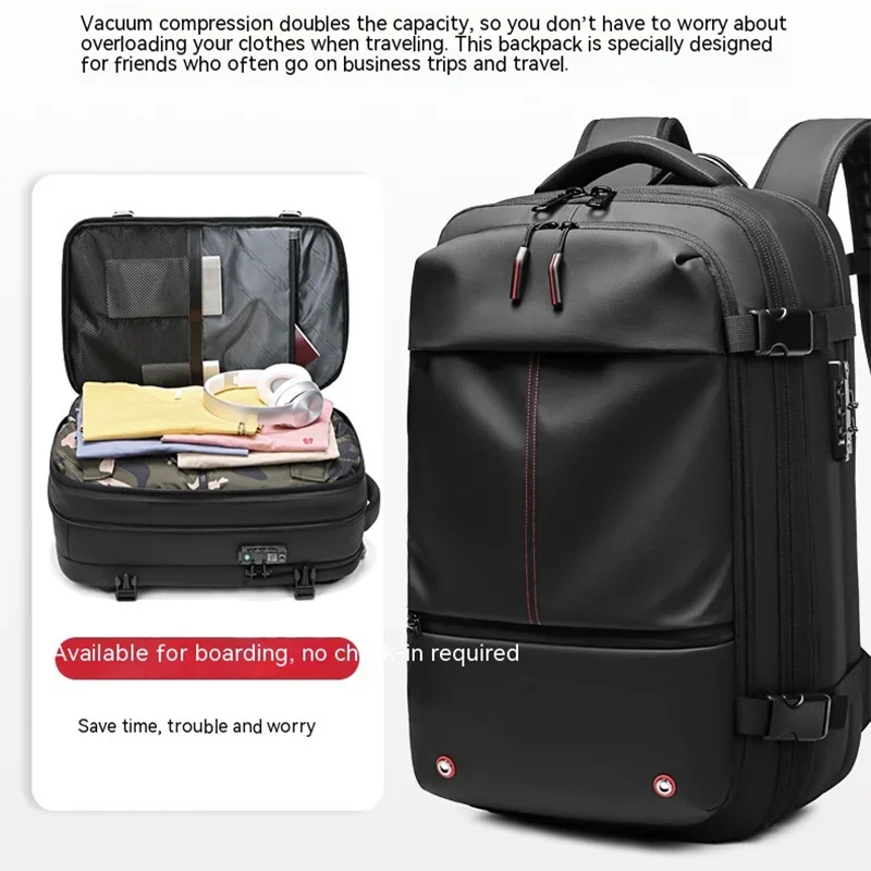 

2024 Men's Travel Backpack Business Multifunction Computer Bag Vacuum Compression Large-capacity Backpack Fashion Fitness Bags