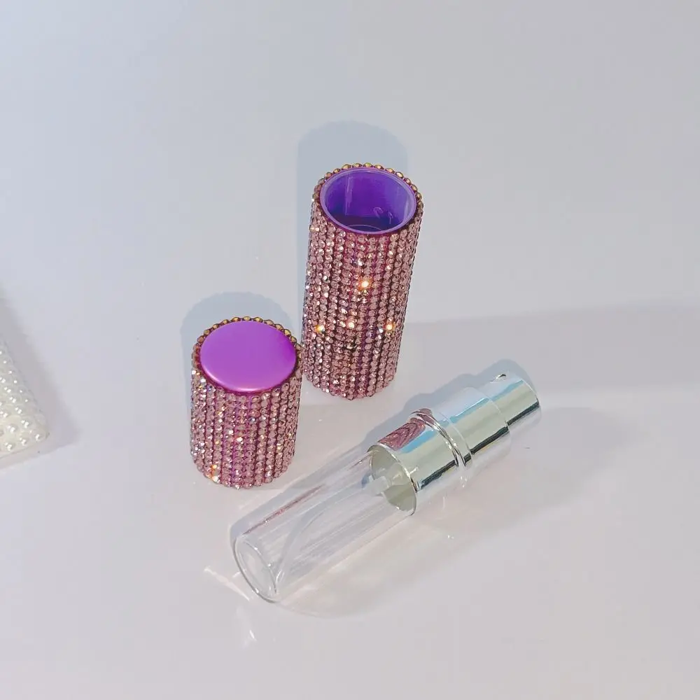10ML Perfume Atomizer Bottle Refillable Rhinestone Inlaid Mini Cosmetics Sub Bottle Sparkling Leakproof Perfume Spray Bottle