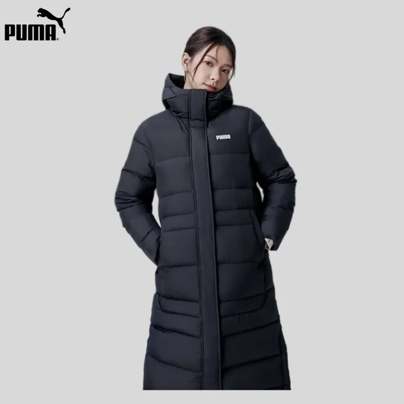 Puma Long Down Jacket Women's Clothing, Winter New Outdoor Warm Windproof Sportswear Hooded Casual Top 692775-01