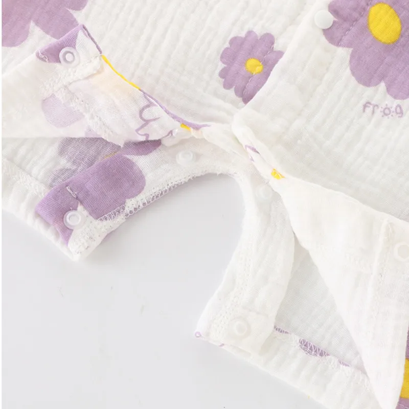 Baby Boys Girls Summer Clothes Newborn Jumpsuit Infant Muslin Cotton Shorts Sleeve Romper 0-2 Years