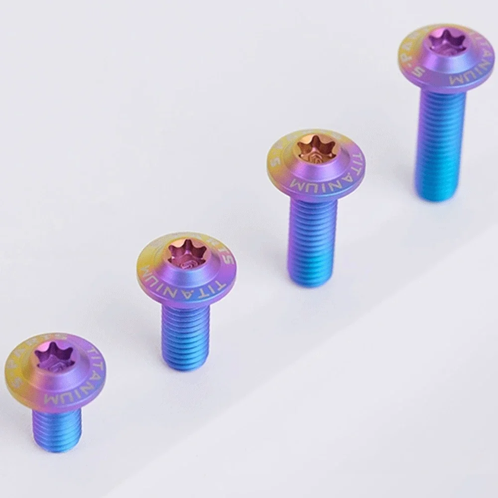 1 PC Colorful M4 X 8 10 12 14 16 18 20 25mm GR5 Titanium Alloy A3 Mushroom Head Flange Screw Bolt T20 Torx for  Motorcycle