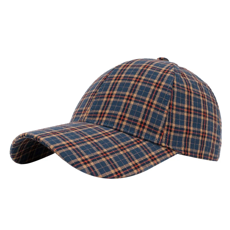 Die Retro- und modische, farbblockierte, karierte Baseballkappe eignet sich für den täglichen Freizeit-Shopping, Ausflüge und Datums