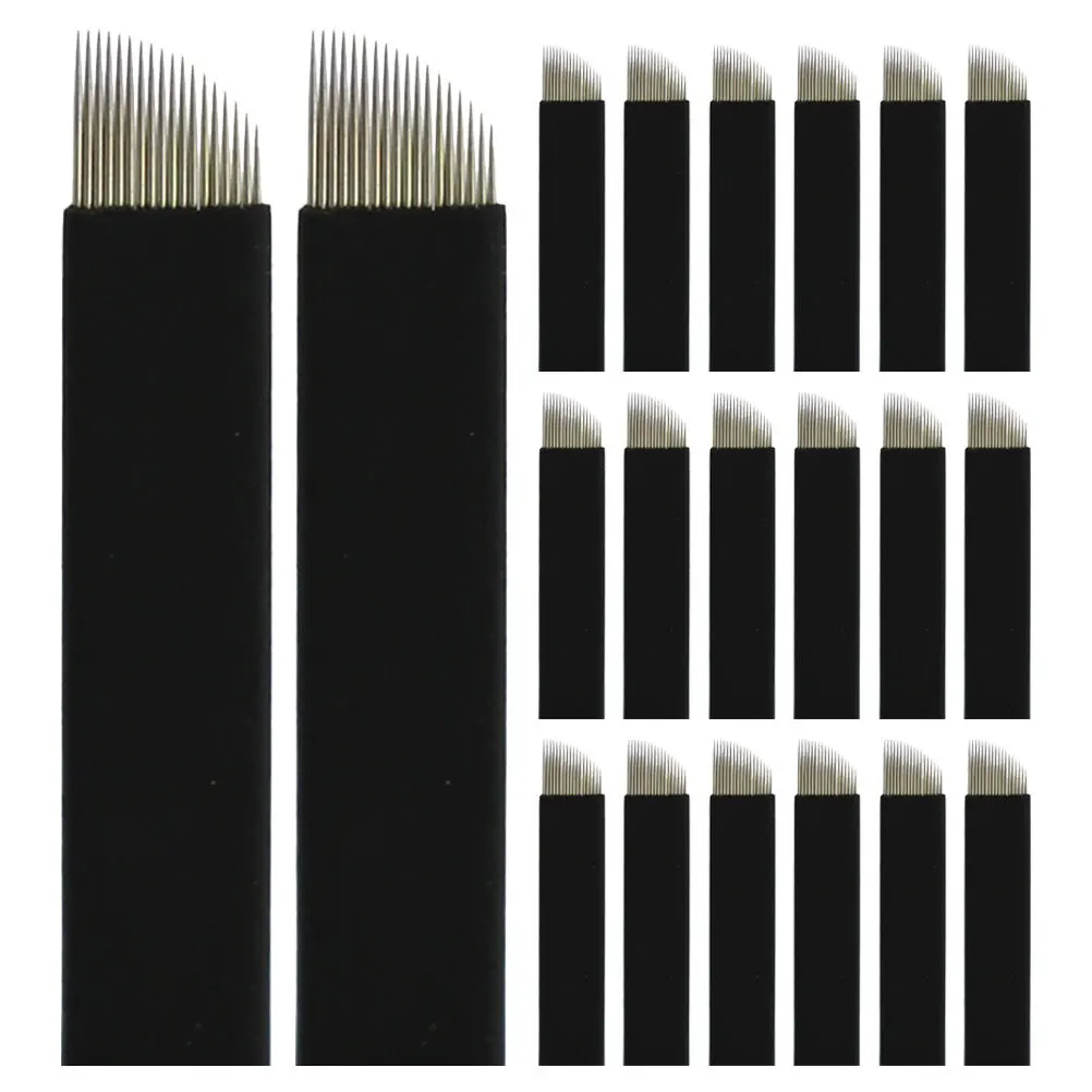 

50Pcs Water Mist Brow Powder 18U 0.18mm Microblading Needles Arc-Shape Handmade Precision Blades for Lightweight Mist Effect