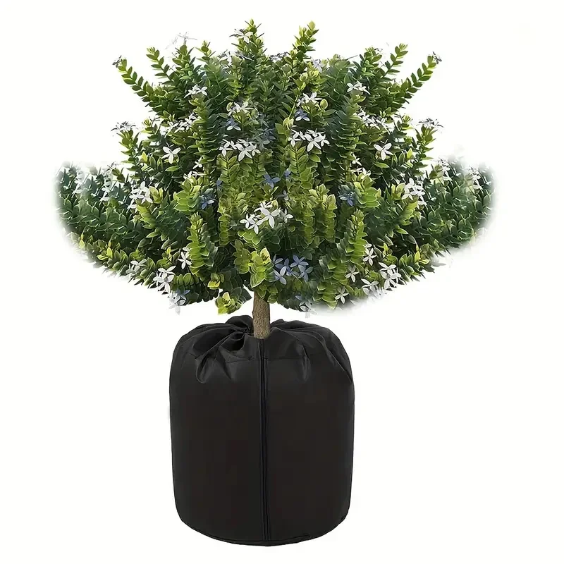 Plant Insulation Cover with Drawstring,Zipper Closure, and Waterproof Lining for Freeze Protection and Plant Growth Enhancement