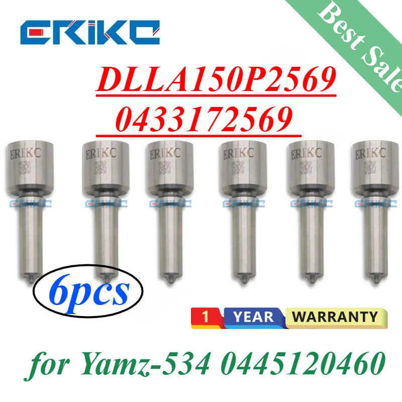 

6 шт. DLLA150P2569 0433172569 Дизельная форсунка DLLA 150 P 2569 Автоматическая деталь двигателя для Yamz-534 0445120460