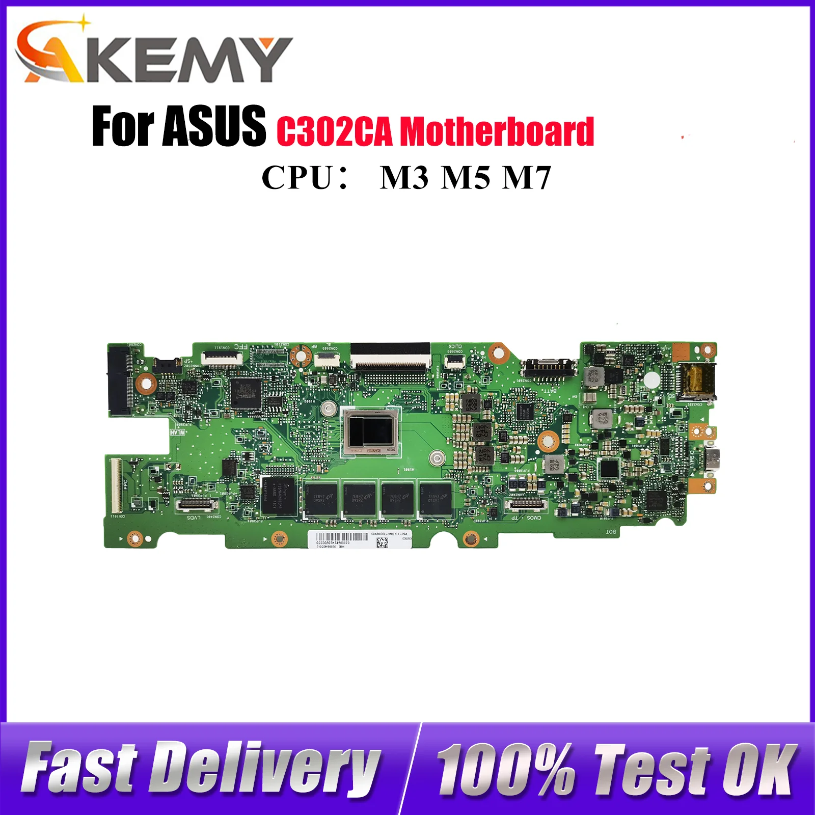

C302CA Материнская плата для ноутбука ASUS Chromebook C302CA C302C Материнская плата для ноутбука с процессором I3 I5 I7 100% тестирование ОК быстрая доставка stk