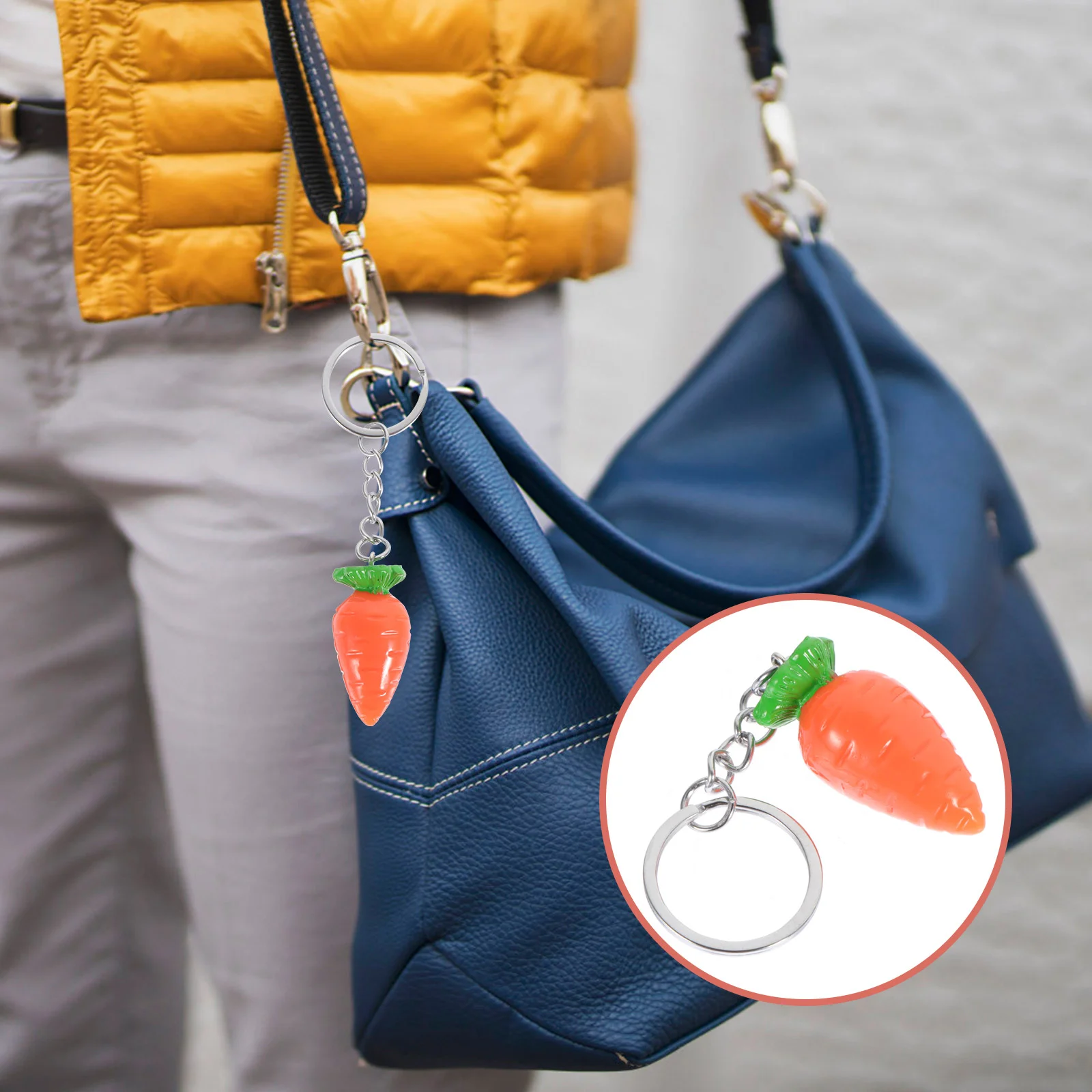 10 Pcs Mini Tote Bag Carrot Keychain Accessory Decorative Pendant Wallet Adorable Orange Hanging Carrots Travel