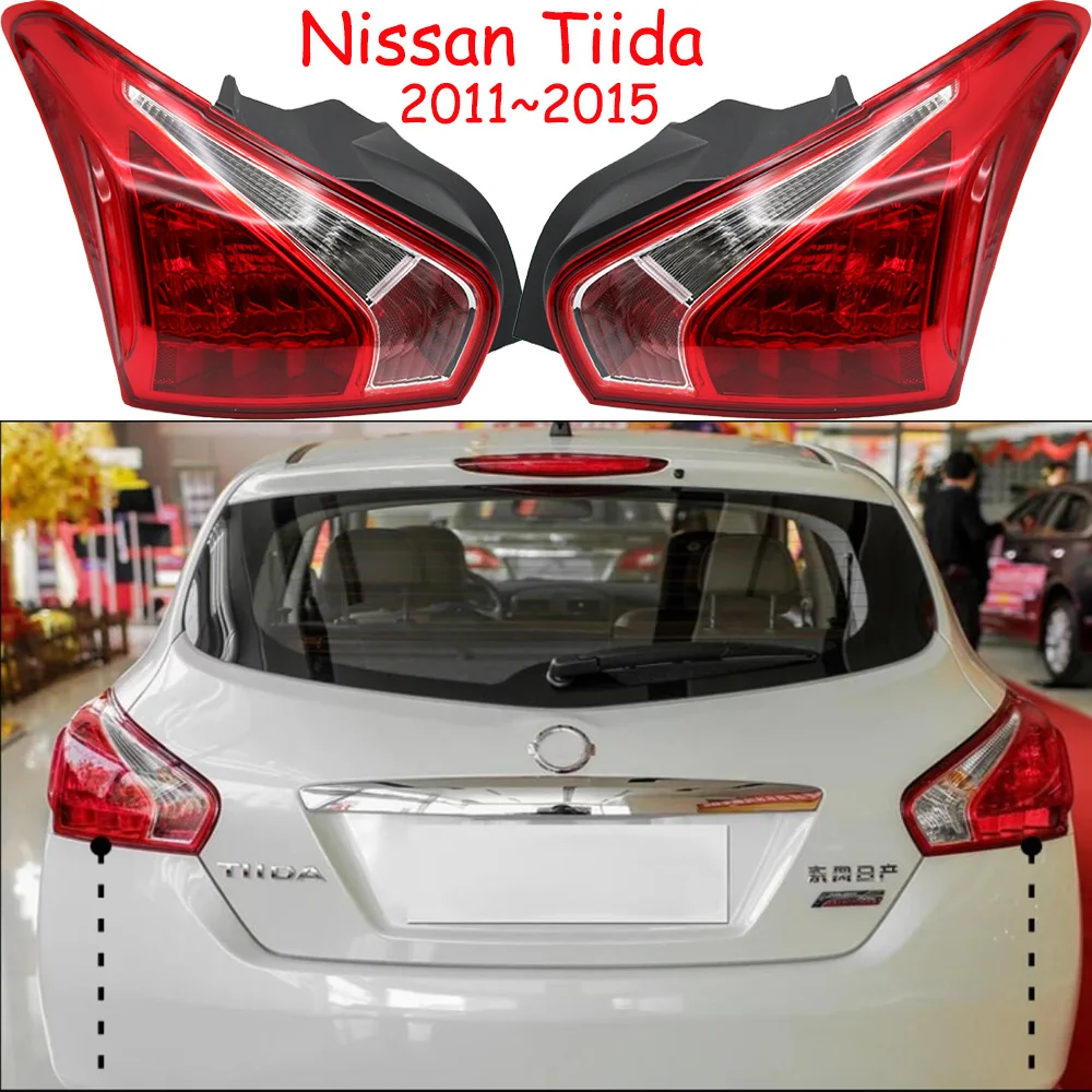 

1pcs car bumper Micra tail light for Nissan Tiida taillight Taillamp 2011~2015y car accessories for Nissan Tiida fog lamp