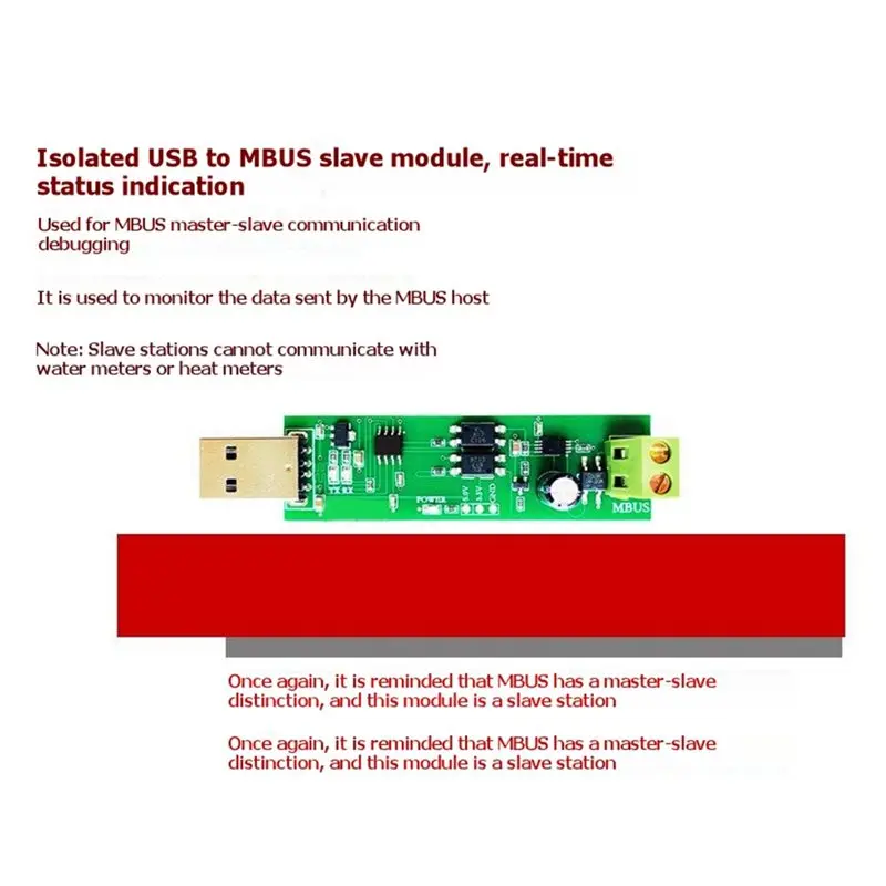 USB To MBUS Slave Module For Smart Meter Testing And Development MBUS Master-Slave Communication Functionality