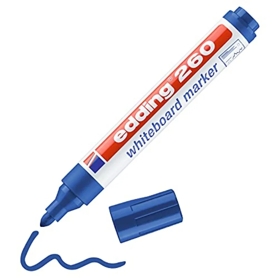 260 White Chalkboard Pen, Blue, Round Tip 1.5-3 mm, Pack of 1