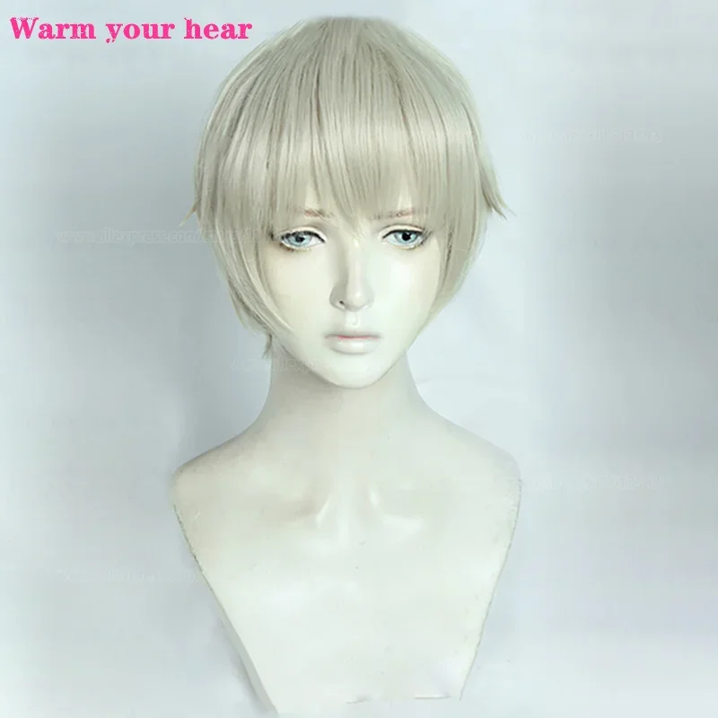 High Quality Anime COS Inumaki Toge Cosplay Wig Short Linen Grey Heat Resistant Hair Halloween Party Role Play Wigs + A Wig Cap