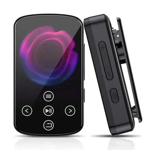 1.5 inch MP3 Player Bluetooth 5.4 With Back Clip Mini Walkman Portable HiFi Mp3 Music Player With Speaker FM Radio Clock E-Book