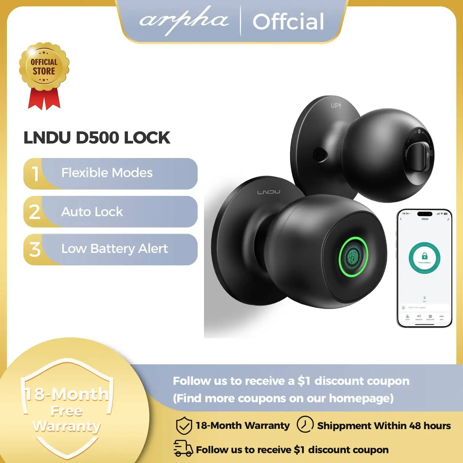 lndu-smart-lock-fingerprint-keyless-entry-knob-lock-multiple-ways-to-unlock-auto-door-lock-low-battery-alert-easy-install