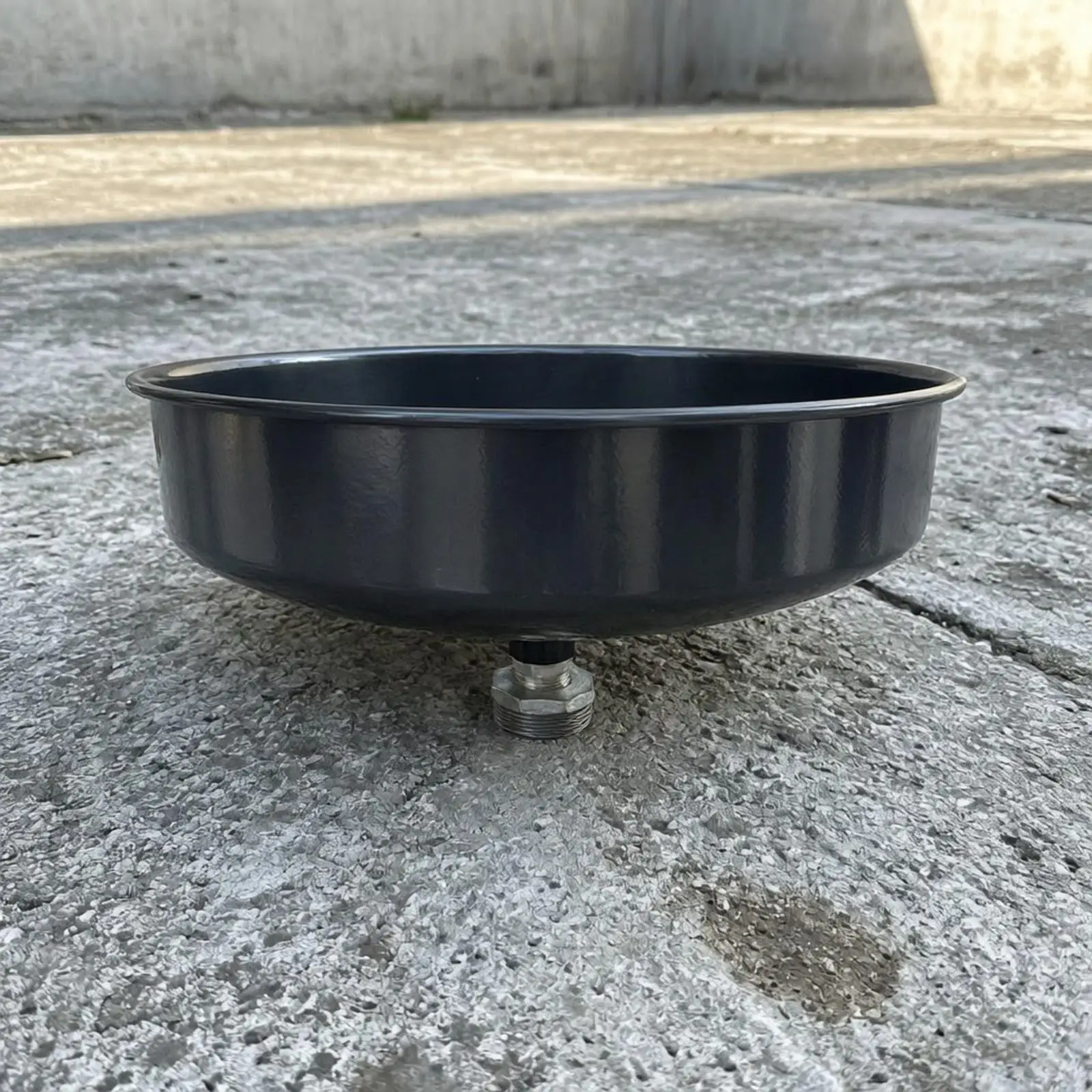 Oil Drain Pan with Tube Heavy-Duty Drum Oil Collection Basin Sturdy Industrial for Mechanics, Garages, Workshops