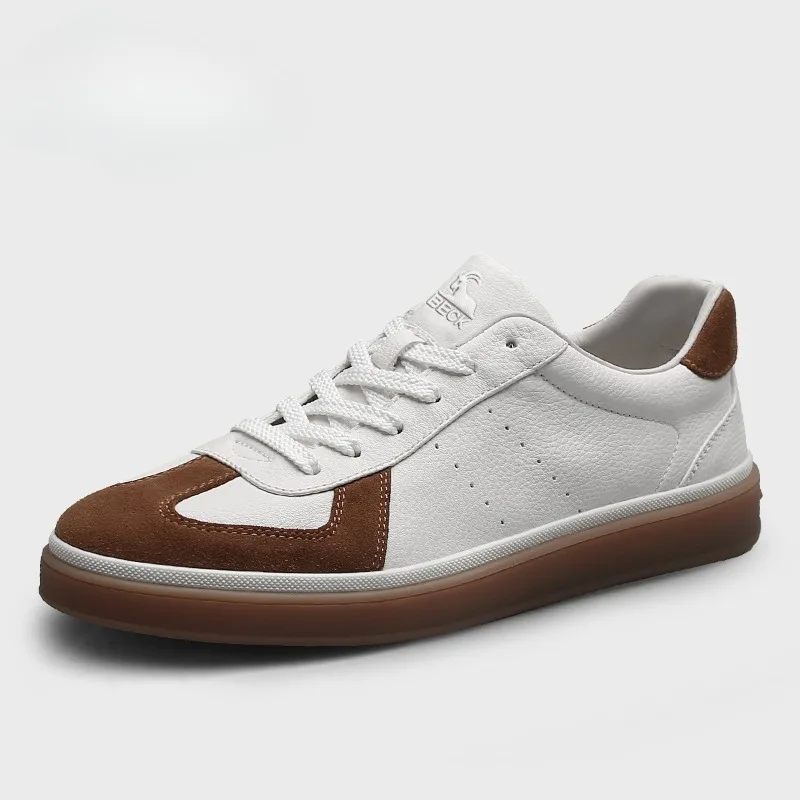 

Мужские кроссовки: новинка весна-лето, кожаные, на мягкой подошве, повседневные, универсальные, в немецком стиле, модные