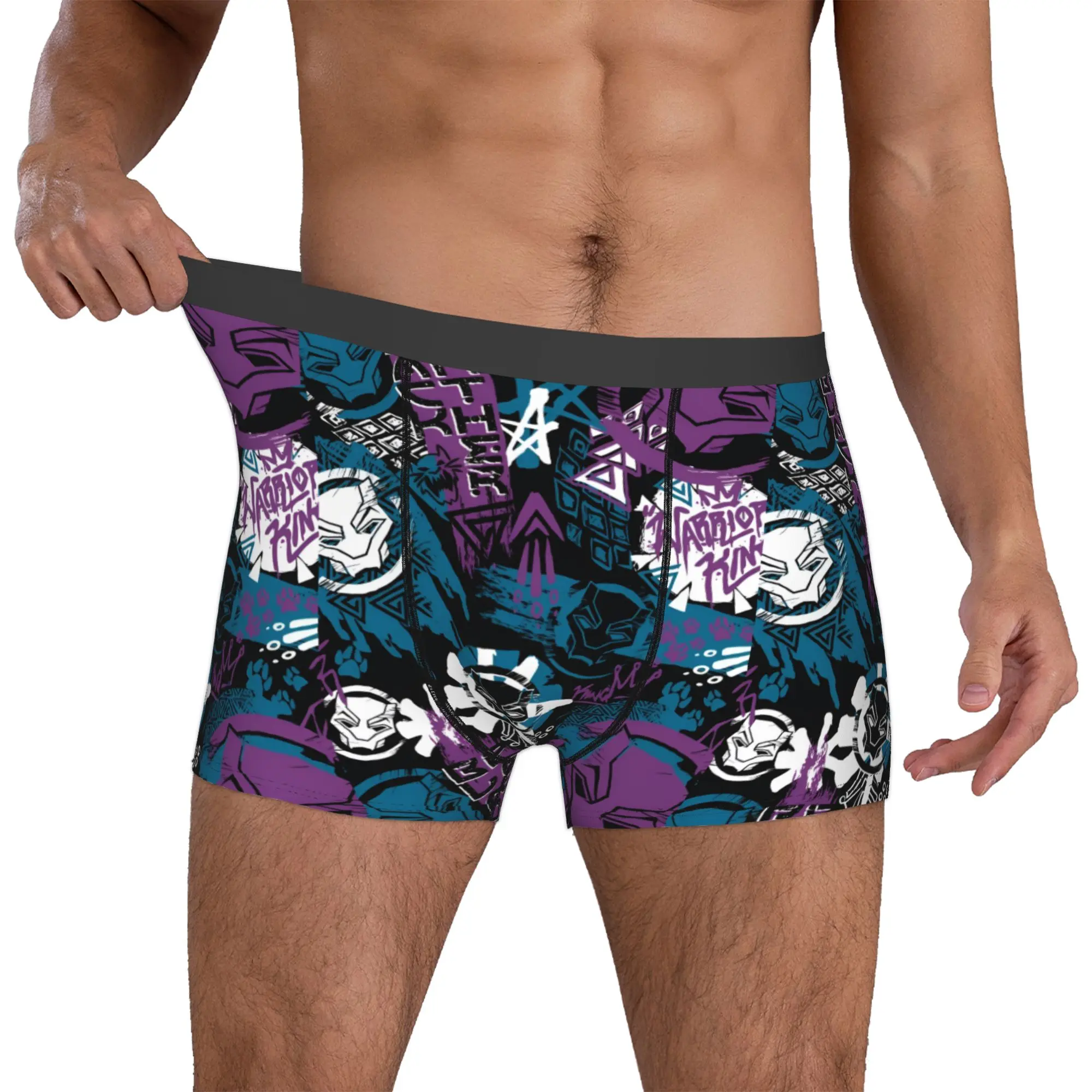 

Customized Fashion Black Anime Panther Boxers Shorts Panties Male Underpants Breathable Briefs Underwear