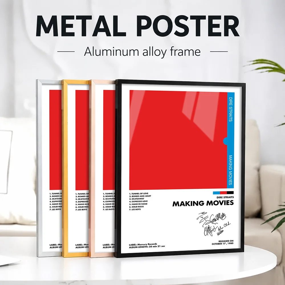 Dire Straits Making Movies Framed Metal Poster Personalized Photo Retro Music Style Wall Art For Creative Studio Birthday Gift