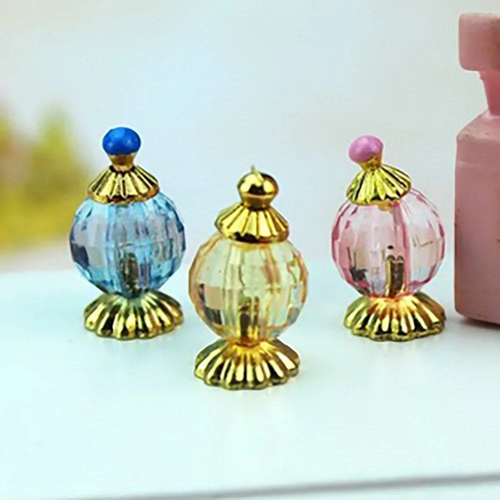 3 uds 1/12 accesorios en miniatura para casa de muñecas Mini botella de Perfume de resina modelo juguetes para decoración de casa de muñecas