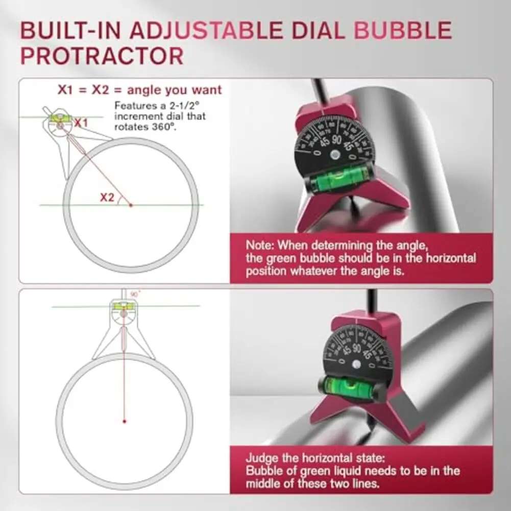 

Инструмент для выравнивания труб с магнитным искателем центра и регулируемым манометром для размеров труб до 6 дюймов