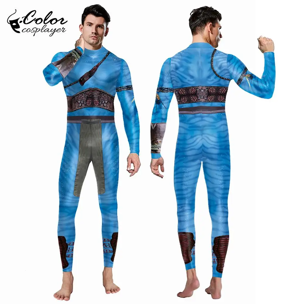 Color Cosplayer Avatar Cosplay Couple Costume Carnival Alien Set Catsuit Adult Clothe Bodysuit Jumpsuit Festival Party Outfit