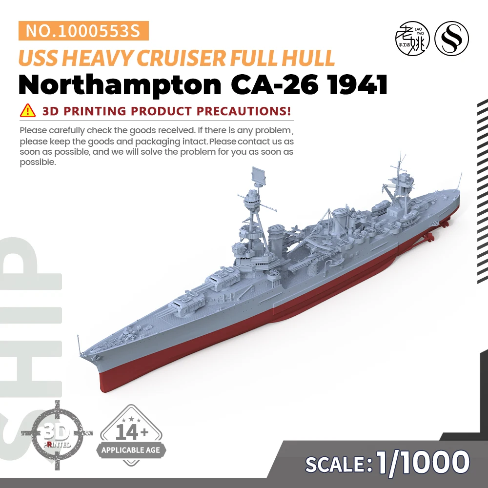 SSMODEL SS553S 1/1000 Military Model Kit USS Northampton CA-26 Heavy Cruiser 1941 Full Hull WWII WAR GAMES