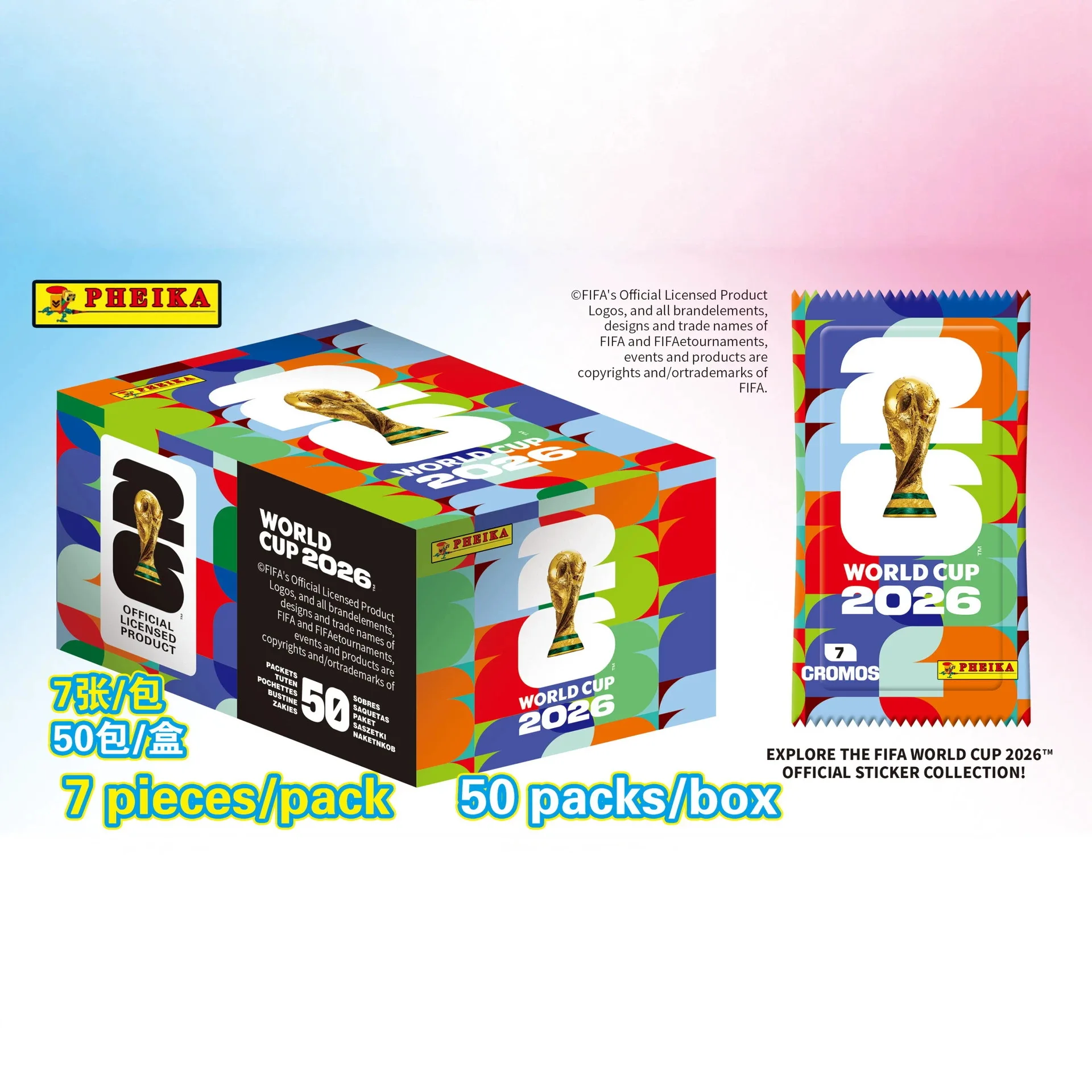 350pcs/box 2026 FIFA World Cup Panini Original Stickers International Version Rare Collection Football Fan Souvenir Present