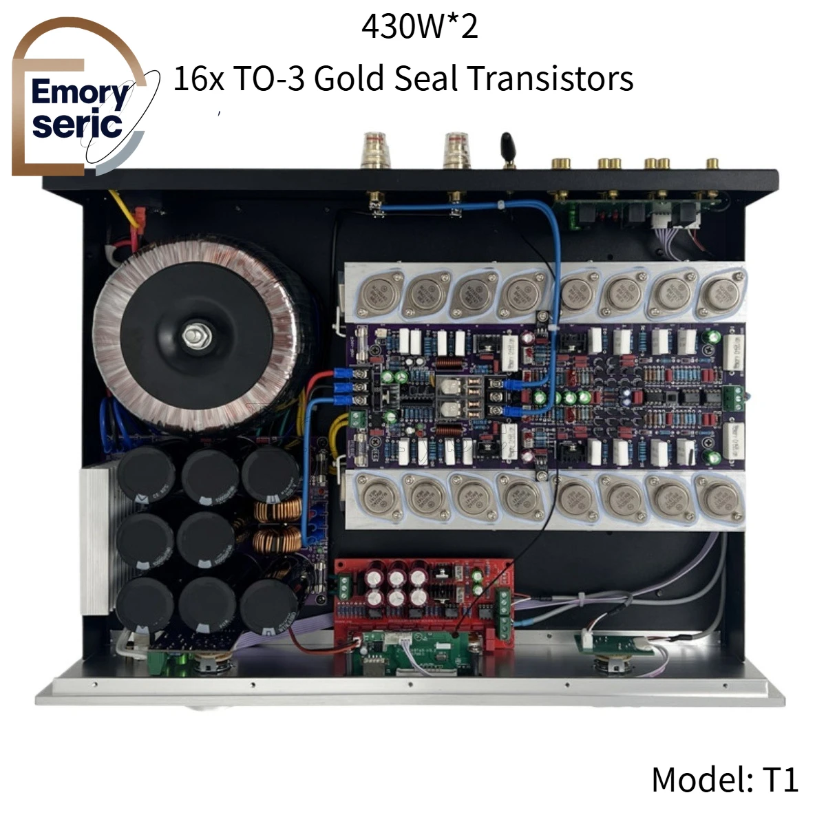

T1 High-Bias Class A Integrated Amplifier with 16x TO-3 Gold Seal Transistors, Bluetooth 5.0 Amp with ALPS Pot, Lossless USB DAC