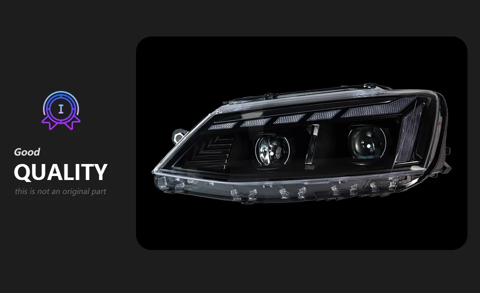 AKD Head Lamp for VW Jetta Sagitar MK6 LED Headlight 2011-2018 Headlights MK6 DRL Turn Signal High Beam Angel Eye Projector Lens