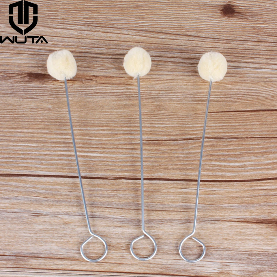WUTA 10pcs/pack Natural Wool Daubers Leather Dyeing Finishes Applicator Glue Paint  leather craft tool Send by Standard Shipping