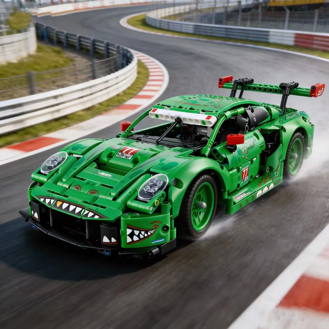 

Конструктор-головоломка «Зеленый динозавр-суперкар» 2026 года, гоночная трасса, подарок на день рождения для мальчиков и девочек