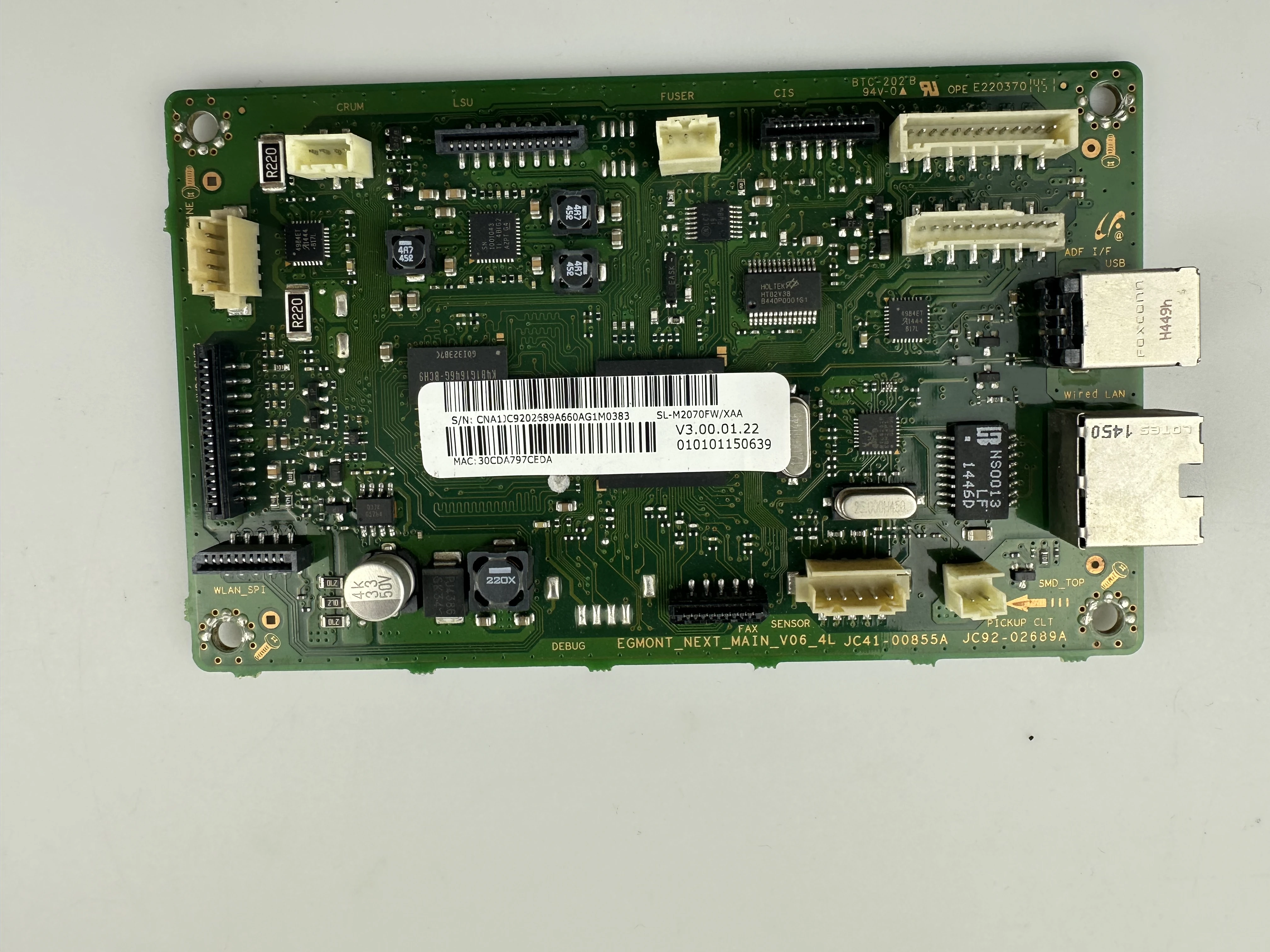 Formatter Logic Moederbord Voor Samsung SL-M2070 SL-M2071 M2071fh 2070 M2070 M 2070W M2070fw JC92-02689A / JC92-02688B Moederbord