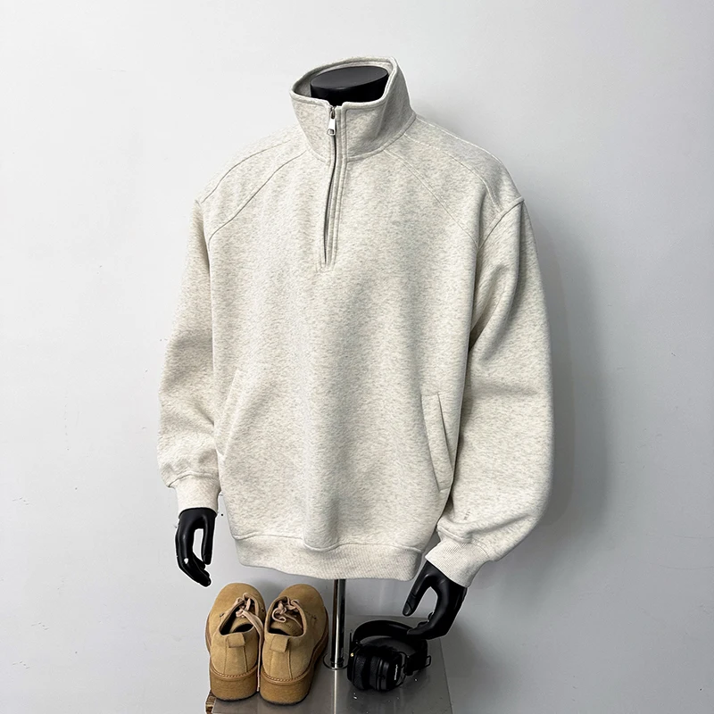 Stand collar hoodie men and women couples Chinese cotton composite with the same base with the same color support two open