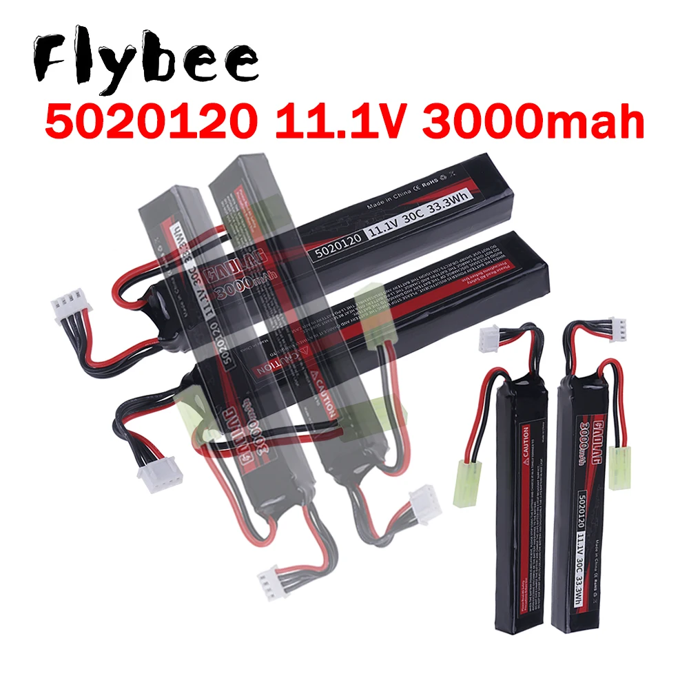 5020120 Water Gun Airsoft 3S 11.1V 3000mAh LiPo Battery Small Tamiya Plug for Airsoft BB Air Pistol Electric Toys Guns Parts