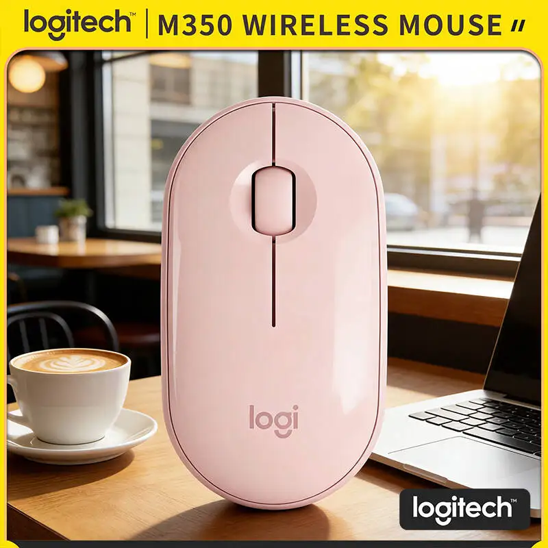 

Logitech M350 Portable Office Mouse - Ultra-Thin, Bluetooth Low Energy, Silent Clicks, 1000 DPI, Compatible with iPad PC Mac