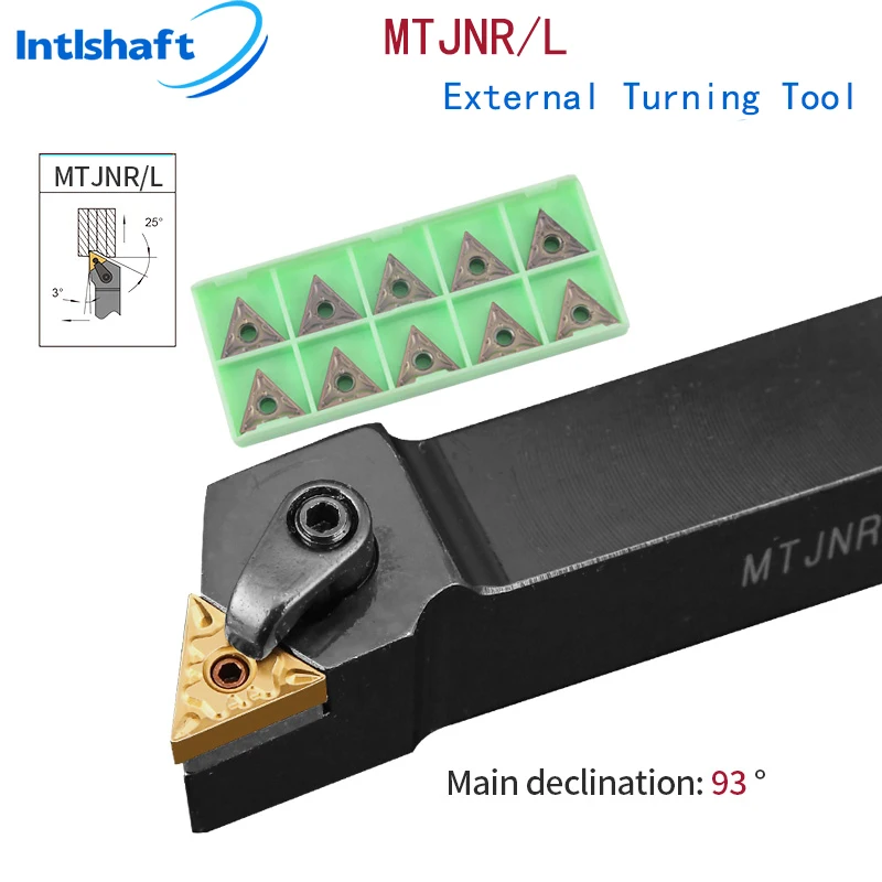 Intlshaft MTJNR2020 MTJNR 1616 MTJNR2525 External Triangul Turning Tool Holder TNMG Carbide Inserts Lathe Cutting Tools Set