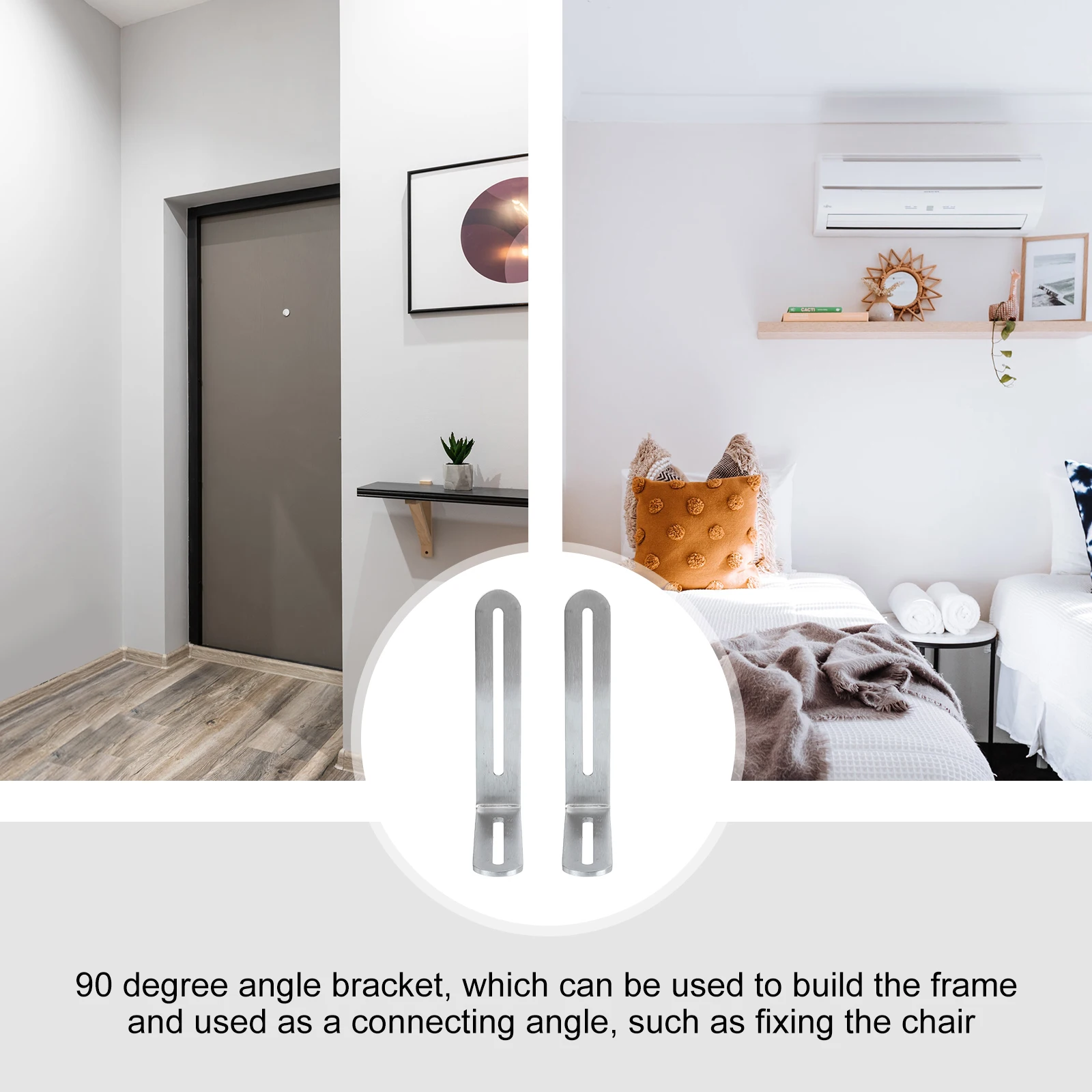 

2Pcs Stainless Steel Corner Bracket Fasteners L-Shaped for Furniture Shelf Table Bed Reinforcement Corner Brace