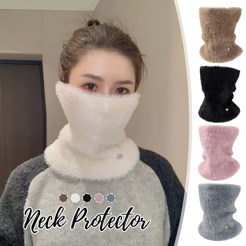 

Winter Warm Knitted Neck Gaiter Scarf Neck Warmer Thick Fleece Scarf Windproof Headwear for Men Women Face Cover Outdoor Sports