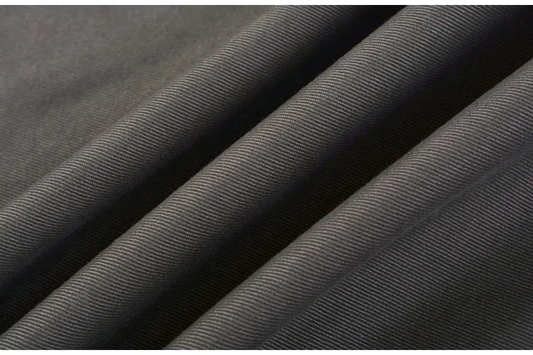 

Men's Straight Leg Cotton Workwear Sle Casual Pants Pure Color Flatweave Fabric mid Waist Spring Autumn Seasonal Use