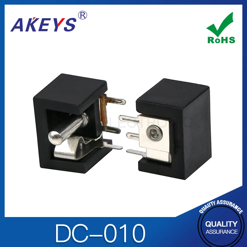 10pcsDC-010 HIGH TEMPERATURE RESISTANT 3-LEGGED HIGH QUALITY ACCESSORIES PIN-LEGGED HALF-COPPER DC POWER SOCKET MATRIX CONNECTOR
