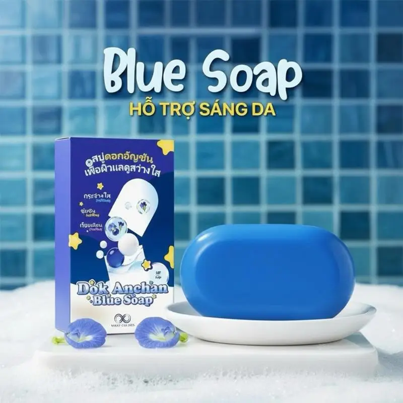 Blue Soap Gentle Deep Cleansing Face & Body Soap Bar Natural Long-lasting Fresh Scent Daily Bath Soap