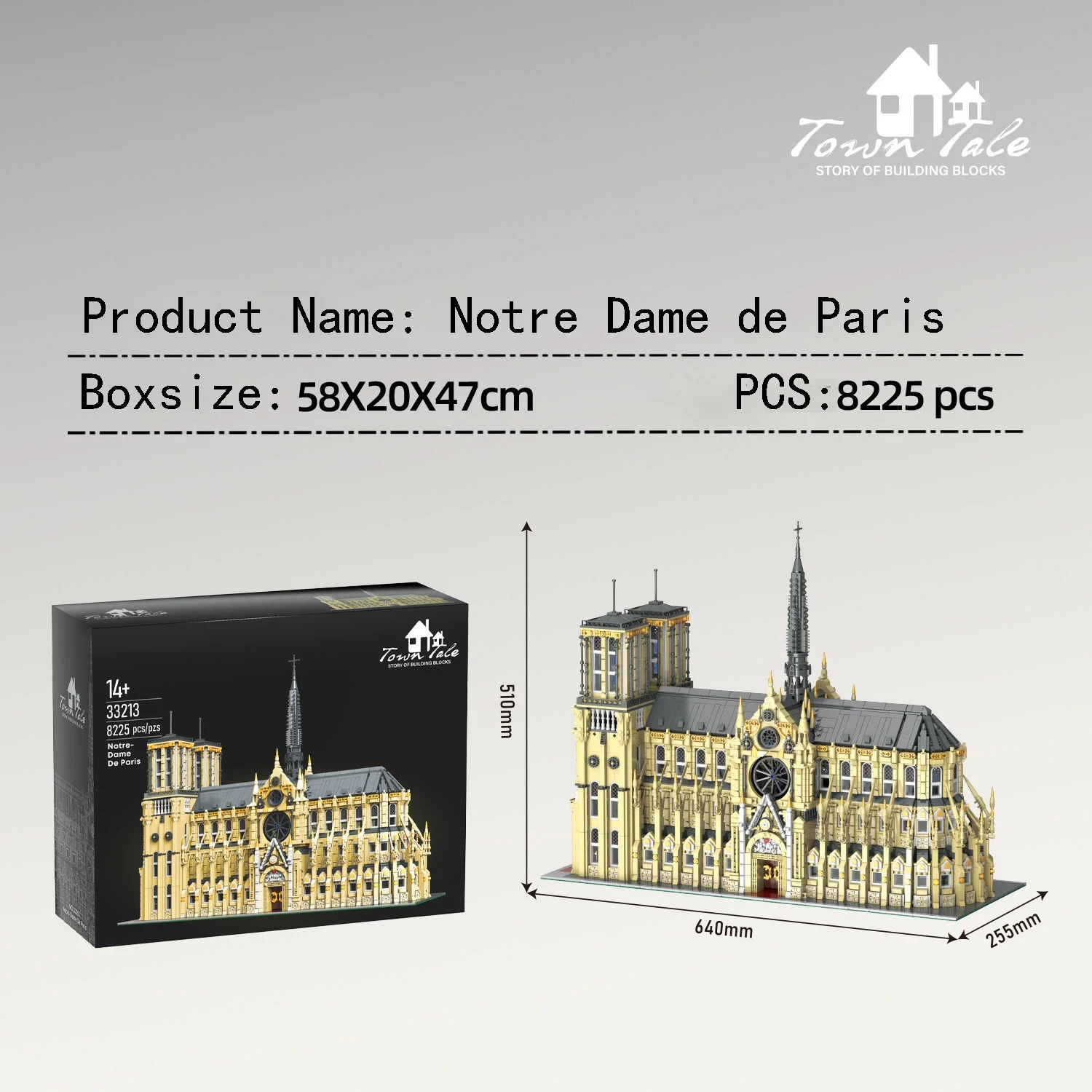 Bloques de construcción de Notre Dame de París para niños, modelo arquitectónico clásico del mundo, Kits de ladrillos MOC, juguetes de montaje difíciles, regalos para niños, 8225 piezas