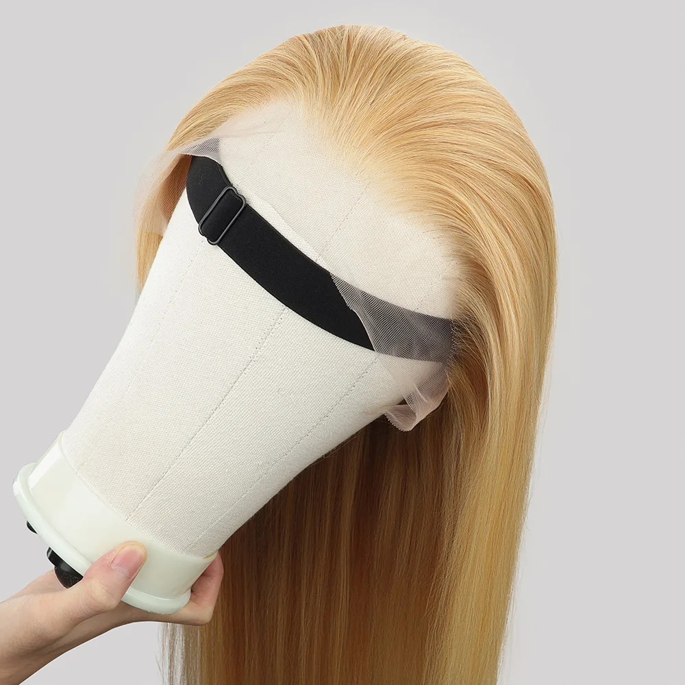 13x6 Honey Blonde HD Transparent Lace Front Wigs 100% Human Hair #27 Colored Blonde Bone Straight Lace Frontal Human Hair Wigs