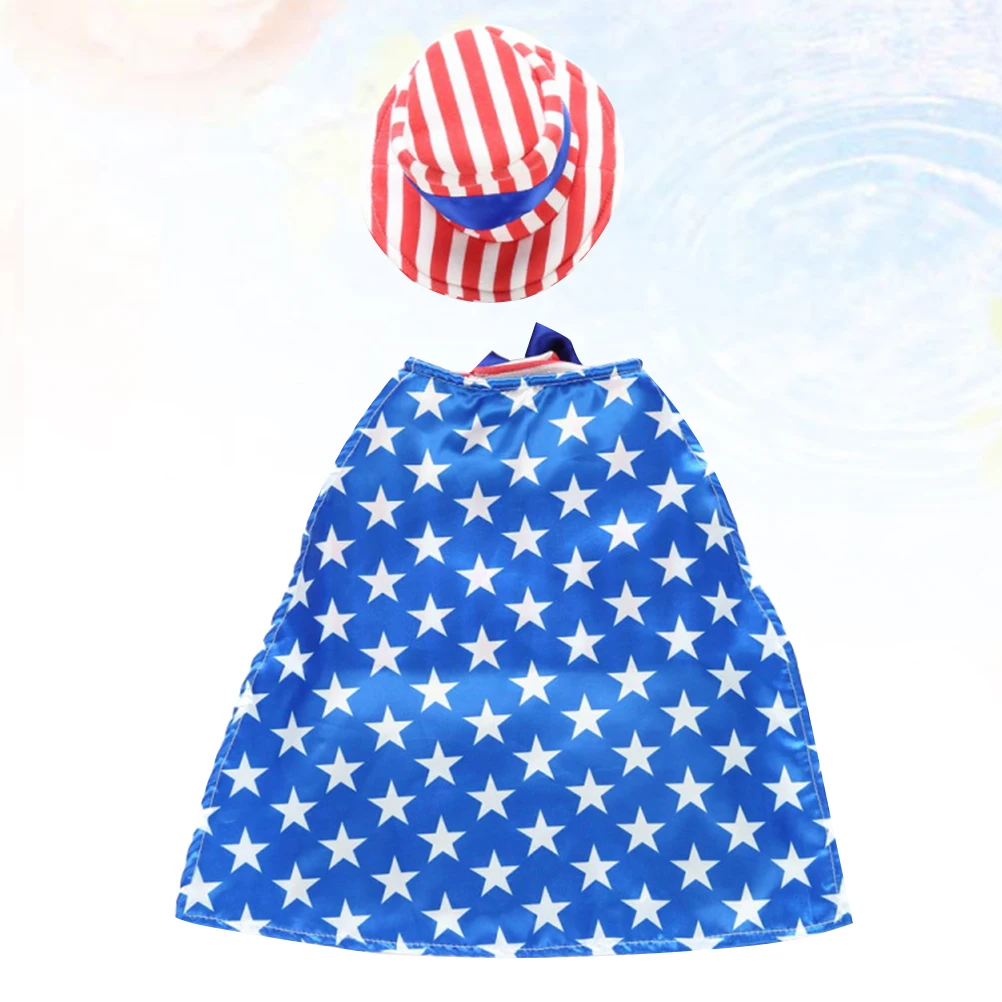 

s Dog Costume Pet Costume Lightweight USA Flag Design Cape Male Bowknot Dress for Female Dogs Independence Day Memorial for Dogs