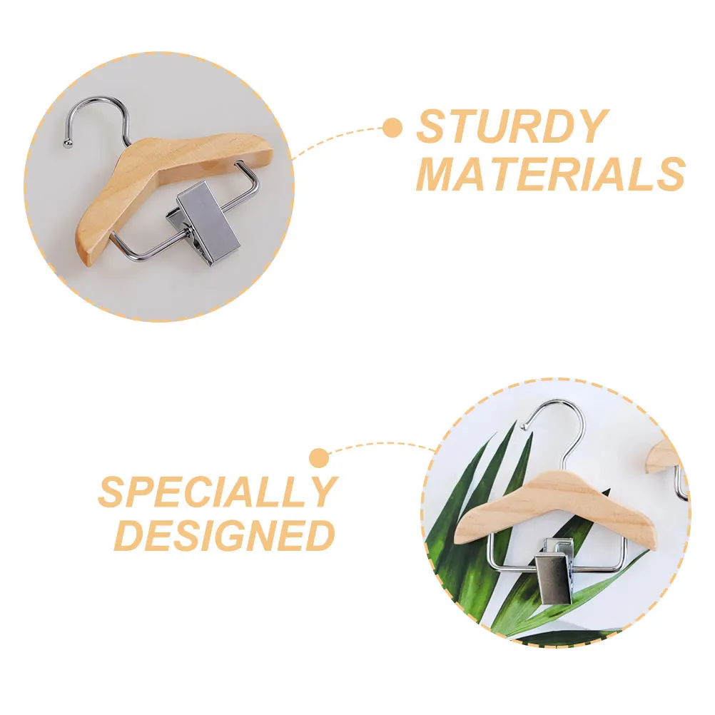 

2pcs Mini Hangers Small Pet Clothes Hanger Wood Material Non Slip For Dog Cat Clothing Display Home Use Garment Rack Shoulder